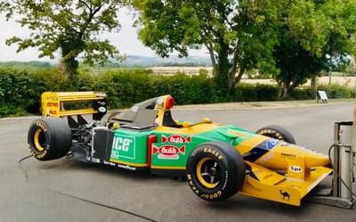 Builder doesn’t have a vast car collection, but he does have Schumacher’s 93 Benetton F1 car in his backyard