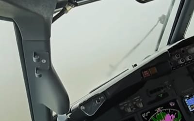Boeing 737 pilot showcases incredible technical mastery and precision as he lands plane in zero-visibility conditions