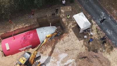 YouTubers bury themselves underground in a real Boeing 747 and have to try and escape