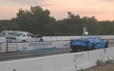 C8 Chevrolet Corvette Z51 faced off against a Ford Mustang GT in a drag race and one got completely dominated