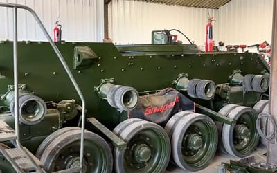 Man who found tank in UK bush fires up Rolls-Royce V12 engine