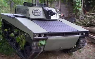 Man builds incredible paintball tank for his son from scratch by reusing old vehicles