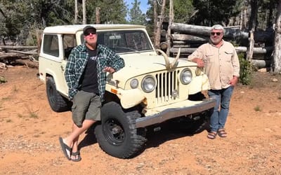 Man takes road trip in rare Jeepster to explore automotive time capsule 1949 Chevy dealership full of untouched parts