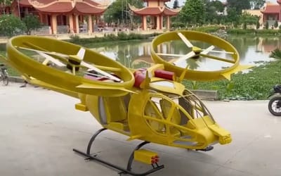 Man built his own homemade full-size helicopter