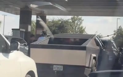 Drivers had to wait in line at gas station behind a Cybertruck and no one could figure out why