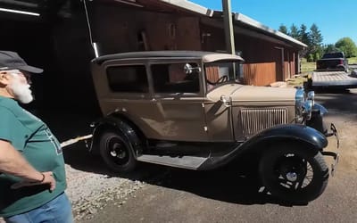 Guy pretends to neighbor that someone else is buying the classic Ford he desperately wants but then gives him the shock of his life