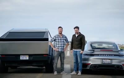 Tesla Cybertruck took on a Porsche 911 Turbo S in a drag race and accelerated off the line with speed