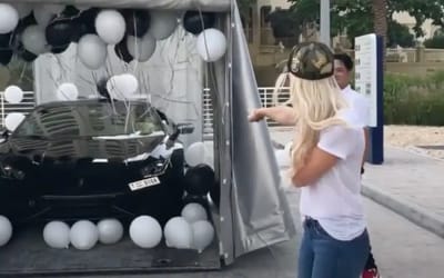 Supercar Blondie got a supercar surprise delivered inside of a chocolate egg that led to her being ecstatic