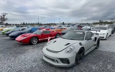 The supercars Hurricane Helene totaled are all building up in Florida junkyard