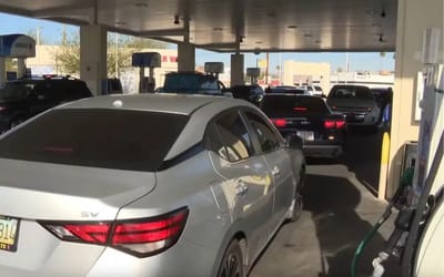 Social media star caused chaos at an Arizona gas station after putting $10k credit on the pumps and telling followers they could get free fuel