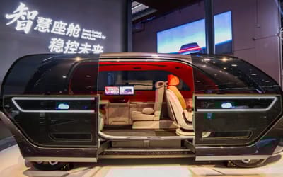 We were checking out a Chinese concept car and it turned itself into a luxury lounge