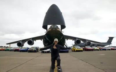 How many supercars fit in the world's biggest military plane?
