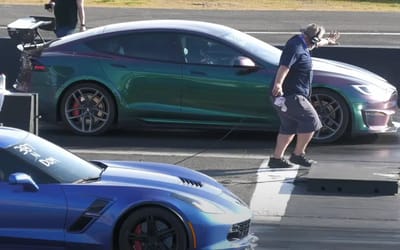 Tesla Model S Plaid vs. Corvette Z06 in Canada quarter-mile race ends with huge gap