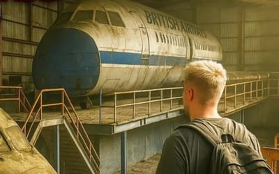 Urban explorers make incredible airplane discovery inside abandoned aviation training base left to decay