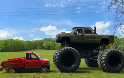 YouTuber buys world’s tiniest truck from China to compete against the world’s largest truck in a tug of war