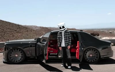 DJ Marshmello shows off new black over red Mansory Rolls-Royce Phantom