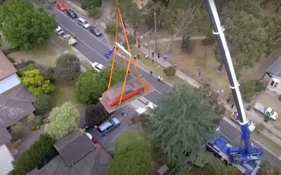 Rare muscle car stored for three decades needed to be craned 30 feet up in the air to be saved