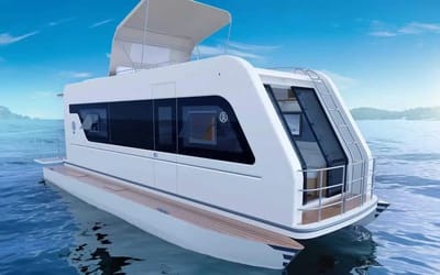 This caravan transforms into a houseboat