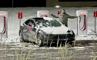 Man deep froze his Tesla Model 3 Performance then immediately plugged it into a Supercharger to see what would happen