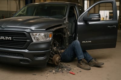 One dropped bolt in a RAM turned a simple oil change into a full interior teardown