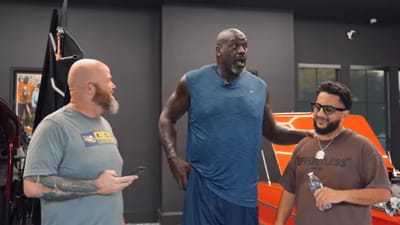 Shaq had incredible reaction after seeing his 1-of-1 world-first 1964 Impala boat for the first time before taking it for ride