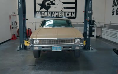 An abandoned Chevrolet Nova that was parked inside a shipping container for 30 years was immediately bought