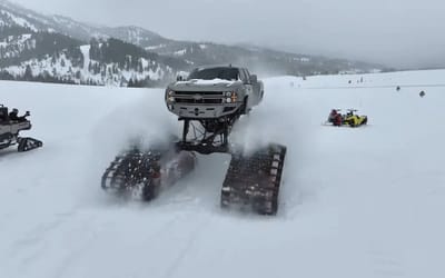 YouTuber takes world’s biggest truck on snow tracks for epic test in Utah backcountry