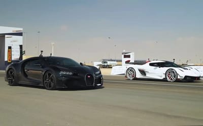 A Bugatti Chiron Super Sport and a Koenigsegg Jesko Attack went head-to-head in a hypercar drag race