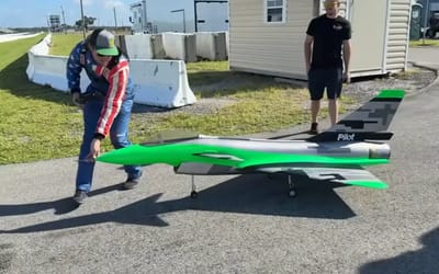 US YouTuber unveiling incredible $20,000 RC jet narrowly avoids destroying it in harrowing near-disaster