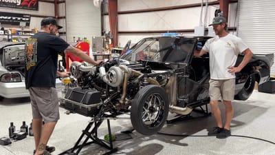 Cleetus McFarland fires up Mullet's new 4,000hp big block engine for the very first time and its huge power is wild to see