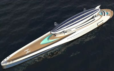 Inside plans for $1b superyacht that comes with its own detachable airship
