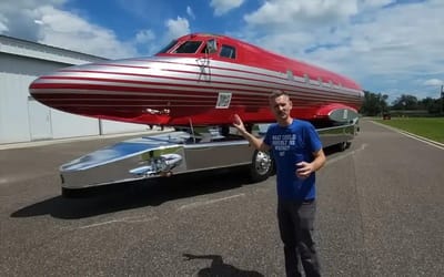 The whole story of how a man bought Elvis’ private jet at an auction and converting it into an RV to drive