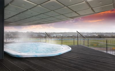 We went to a spa next to Mercedes-Benz World so we could relax in a jacuzzi and view epic cars simultaneously