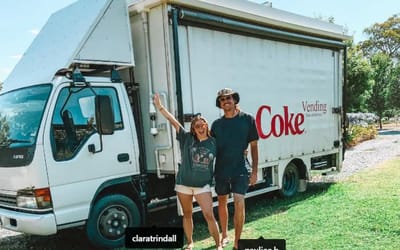 Couple convert old Coca-Cola truck into their home and now live rent free