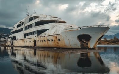 Couple fixing up abandoned superyacht to never live on land again reveal what it's been like after its first 700 nautical miles