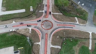 Footage captured of Americans using a Kentucky roundabout for the first time after it opened and it's absolute chaos to watch