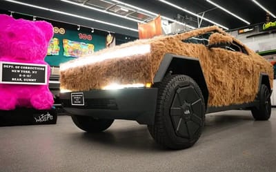 Miami man has wrapped his Tesla Cybertruck in fur to create the ‘Cybeartruck’ in wild transformation