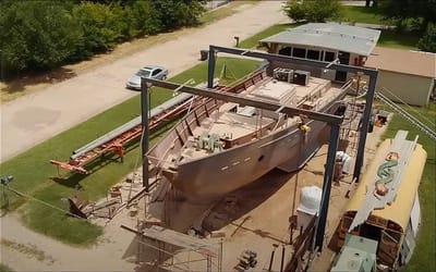 Man spent 7 years building 74-foot boat in front yard with help of volunteers from across the world