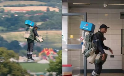 Watch Domino’s deliver pizza to Glastonbury using a jet pack