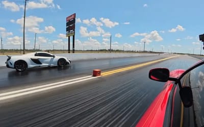 Florida track turns into a furnace as Ferrari 812 Superfast and Mclaren 675LT go wheel-to-wheel