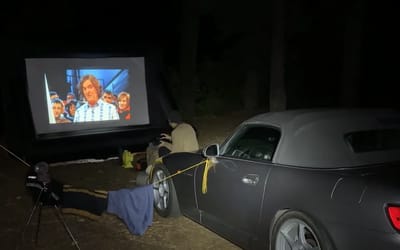 California YouTuber builds a magical drive-in theatre deep in the forest just for his friends