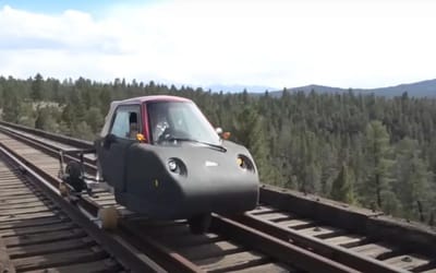 US YouTuber turned this obscure three-wheeler EV into a train and it looks as weird as it sounds