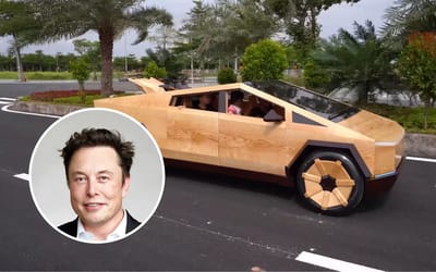 Elon Musk responds after man builds fully functional Cybertruck out of wood for $15,000