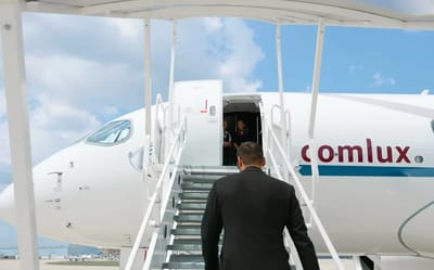 Los Angeles man gives incredibly rare look inside $80M Airbus private jet that has a bedroom suite