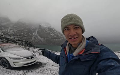 US man driving the whole length of the Americas in a Tesla Model X encounters worrying vehicle warning in harsh weather