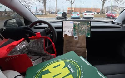 Tesla's Full Self-Driving software attempts to complete real DoorDash orders in real traffic before snowstorm