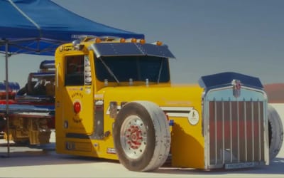 This semi was built to break land-speed records and it's cool while doing it