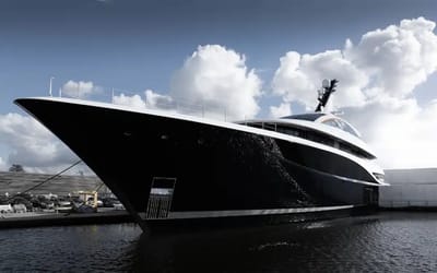 Dutch village comes to standstill as Aston Martin billionaire’s new superyacht moves down narrow canals