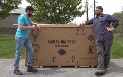 Nashville men receive unusual giant box from Harley-Davidson for free and check if it's a motorcycle