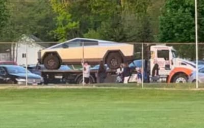 Tesla Cybertruck owner left embarrassed as dozens of kids playing baseball mock him for breaking down